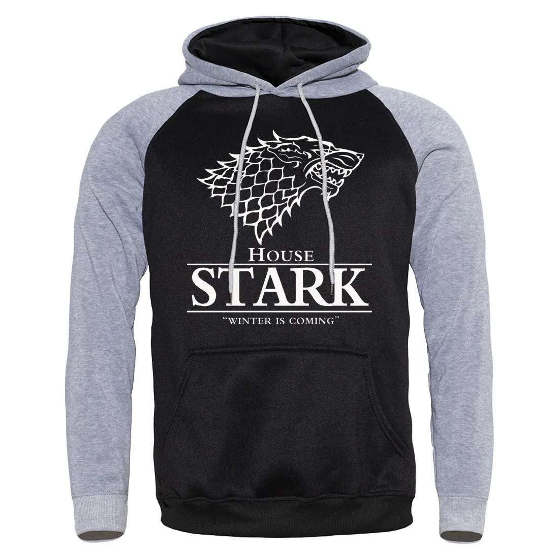 Stark New Fashion Brand Print Mens Coats Hoodies Men Pullover Harajuku Raglan Hoodie Spring Warm Game of Thrones Wolf Male