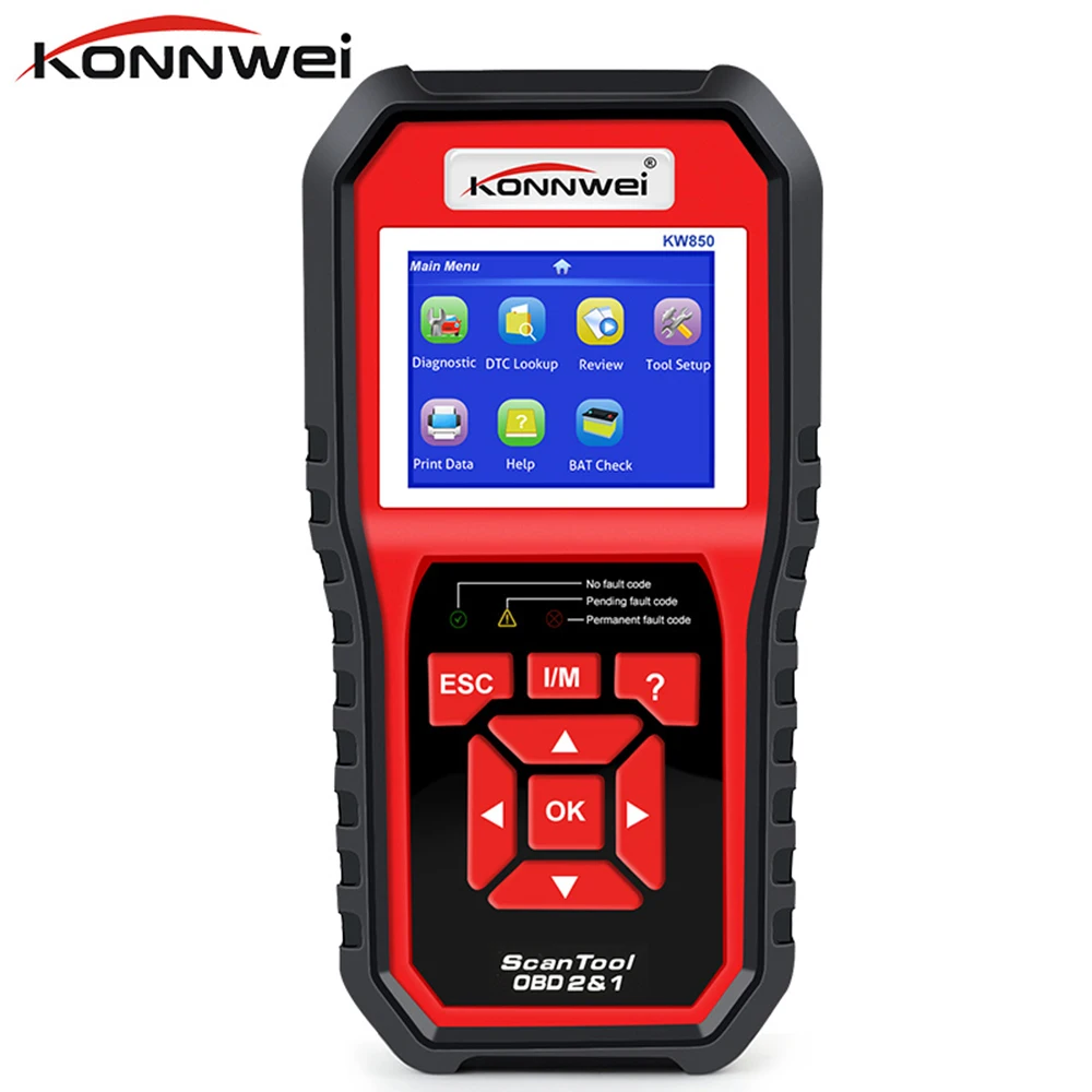 

KONNWEI KW850 OBD2 Car Diagnostics Auto Car Code Reader Scanner Tool Reads Live Datastream O2 Sensor Test OBD2 Scanner