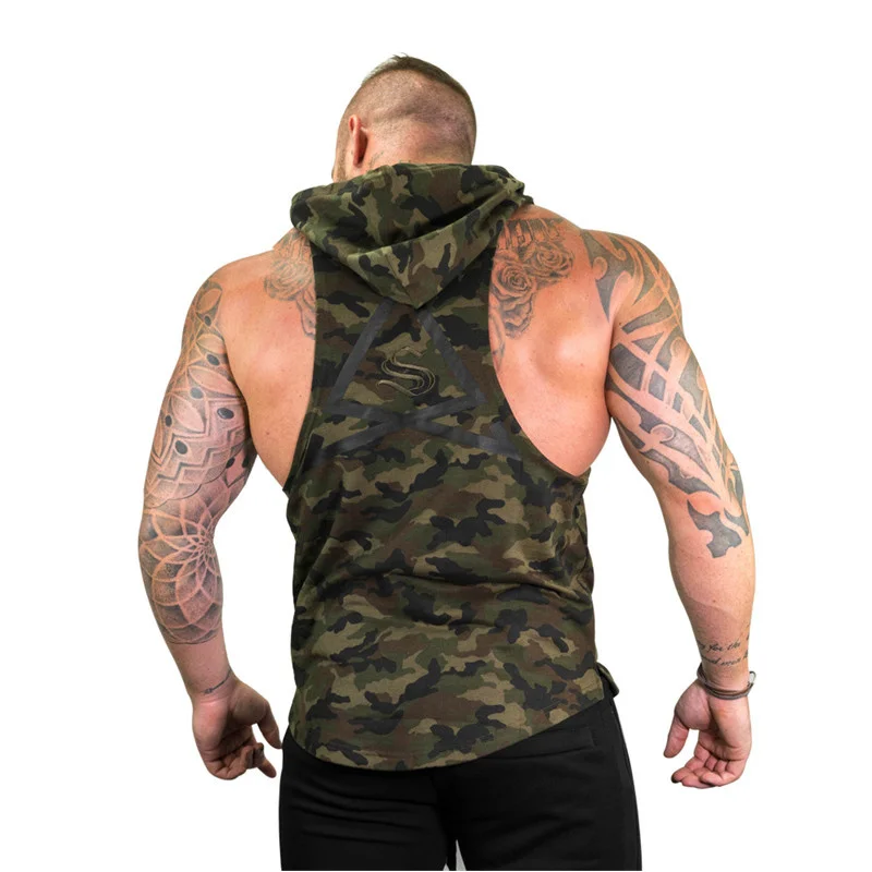 Men sleeveless Hoodies Camouflage Tank top (7)