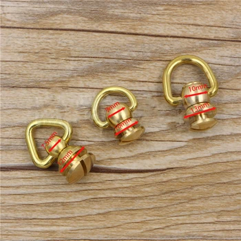 

DIY leather craft solid brass rivet and studs with screws D ring and triangle design rotate head spikes