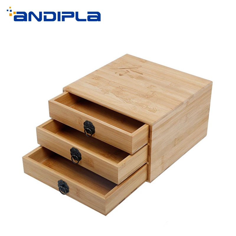 

Creative Storage Tea Box Natural Bamboo Puer Canister Pu'er Square Boxes Drawer Tea Cake Separator Teaware Accessories Tool Art