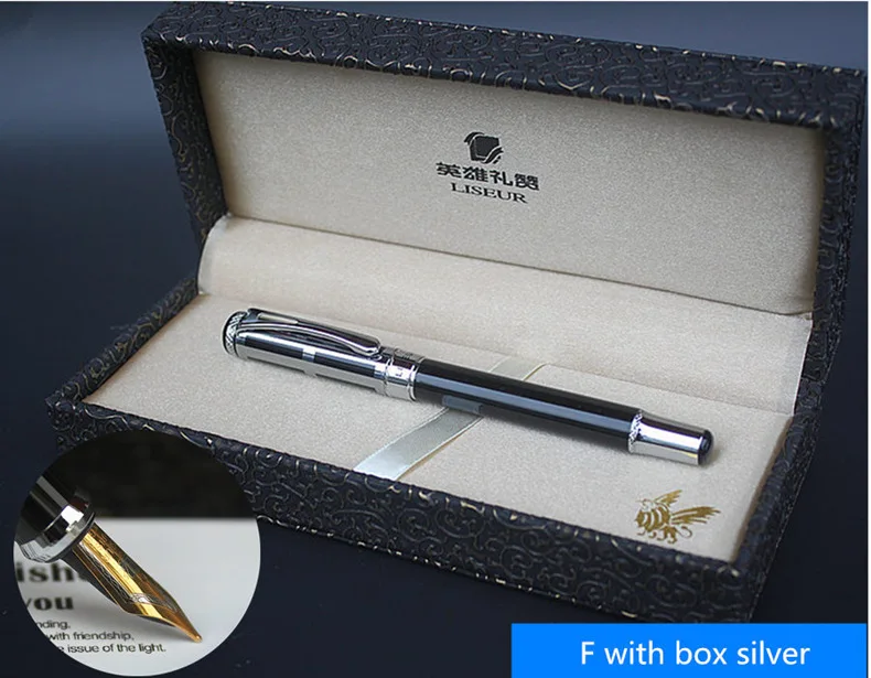 2 стиля, роскошная авторучка, художественная и стандартная ручка Iraurita, чернильные ручки, авиапочтой - Цвет: F with box silver