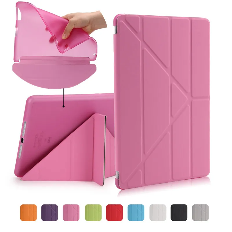 

Case For Apple Ipad 3 2 4 tablet cover TPU Flexible Silicone Soft Back+Smart PU Leather Front Case Auto Wake/Sleep+Stylus gift