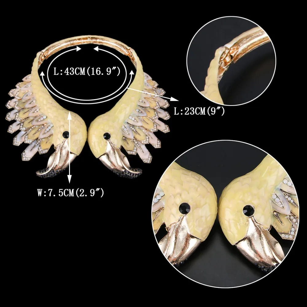 Tuliper, эмаль, фламинго, птица, животное, массивное ожерелье, австрийские кристаллы, стразы, ожерелье для женщин, вечерние ювелирные изделия, подарок
