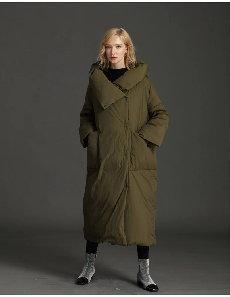 YNZZU размера плюс зимние куртки женские пушистые пуховые пальто женские винтажные Длинные теплые с капюшоном свободные женские зимние пиджаки O675