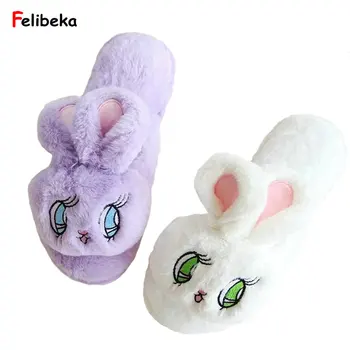 

Cartoon slipper winter shoes Winter Women Home Slippers For Indoor Bedroom plush Flats Christmas Gift