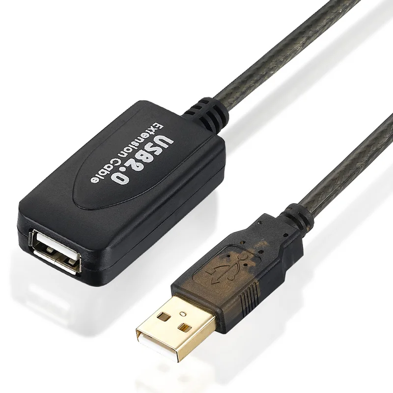 Bochara USB 2,0 кабель-удлинитель USB 2,0 Тип A папа-мама двойное экранирование(фольга+ Плетеный) активный усилитель чипы 5 м 10 м