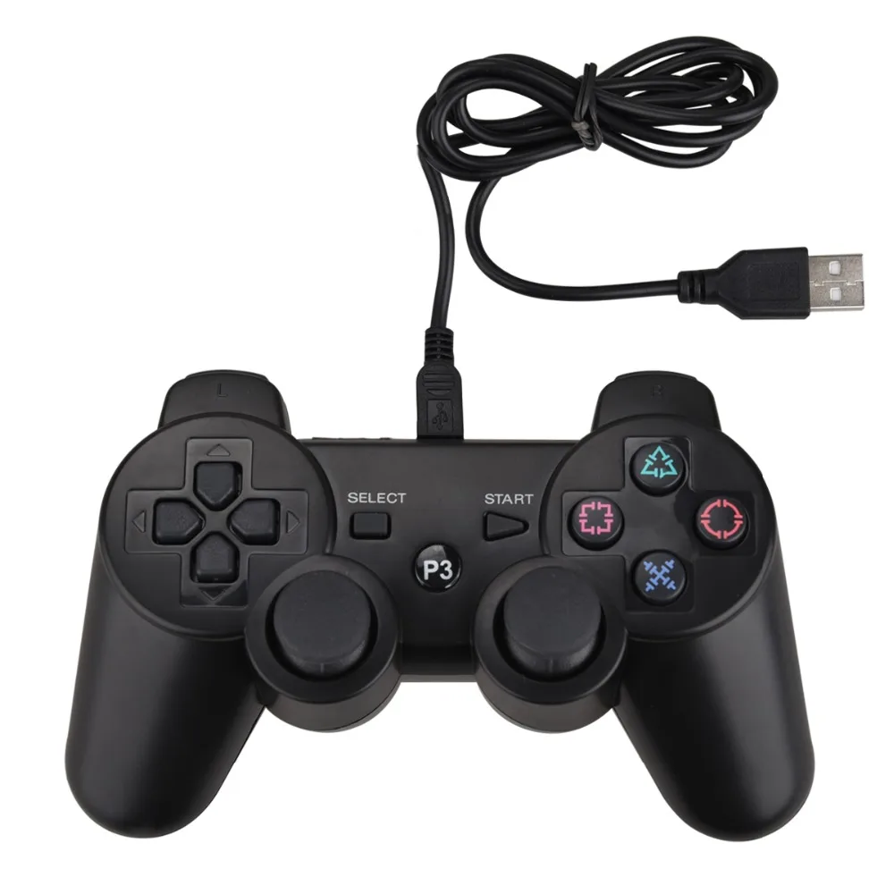 High Quality USB Wired gamepad For PS3 Controller Dualshock 3 for Sony Playstation 3 Black Joystick Gamepad Controller for PS 3
