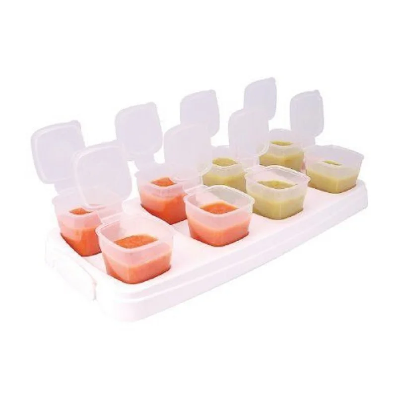8x70ml Baby Box Weaning Food Storage Containers Freezing Cubes Feeding Pots Tray Storage Gruel Rice BPA Free  For Kids Childern