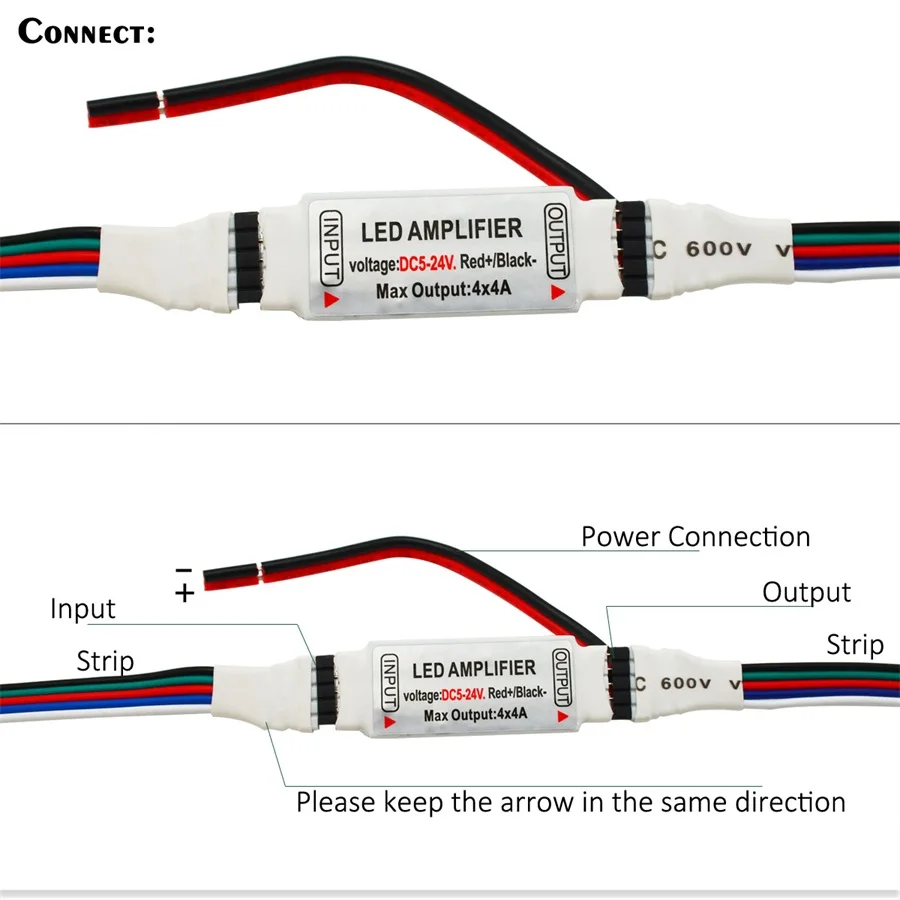 Мини светодиодный Усилитель RGBW 5Pin проводной контроллер DC 5-24V 4CH x 4A для 5050 RGBW светодиодный светильник