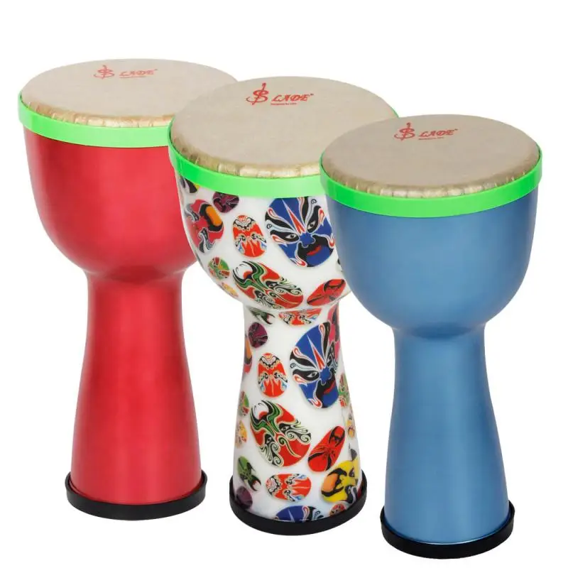 8 inch Portable African Hand Drum with Egg Shakers Strap Percussion