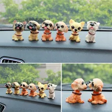 6 шт., автомобильные аксессуары для интерьера, инновационная смола, качающаяся голова, собака, кукла, кивая, автомобиль, милые украшения для кукол