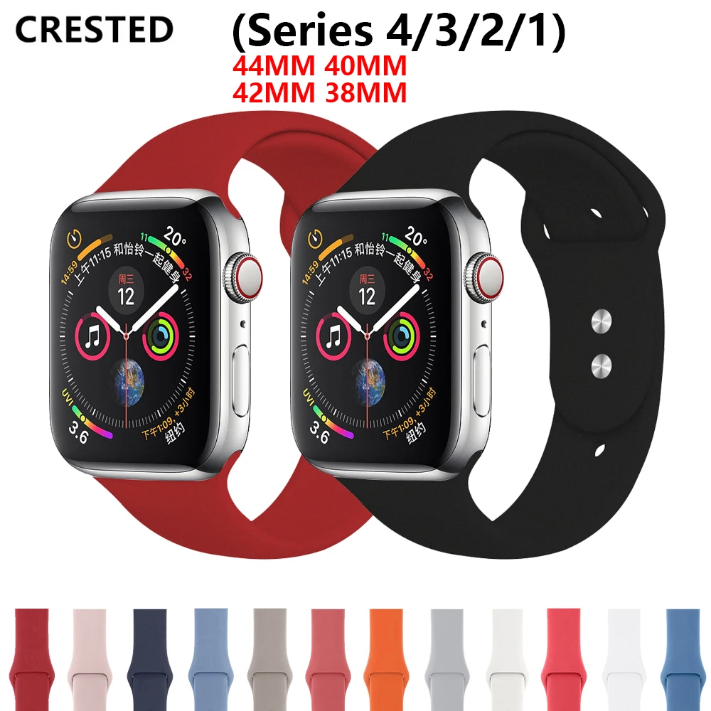 

CRESTED Strap For Apple Watch band 4 3 iwatch band 42mm 38mm 44mm/40mm pulseira correa Bracelet apple watch 4 watch Accessories
