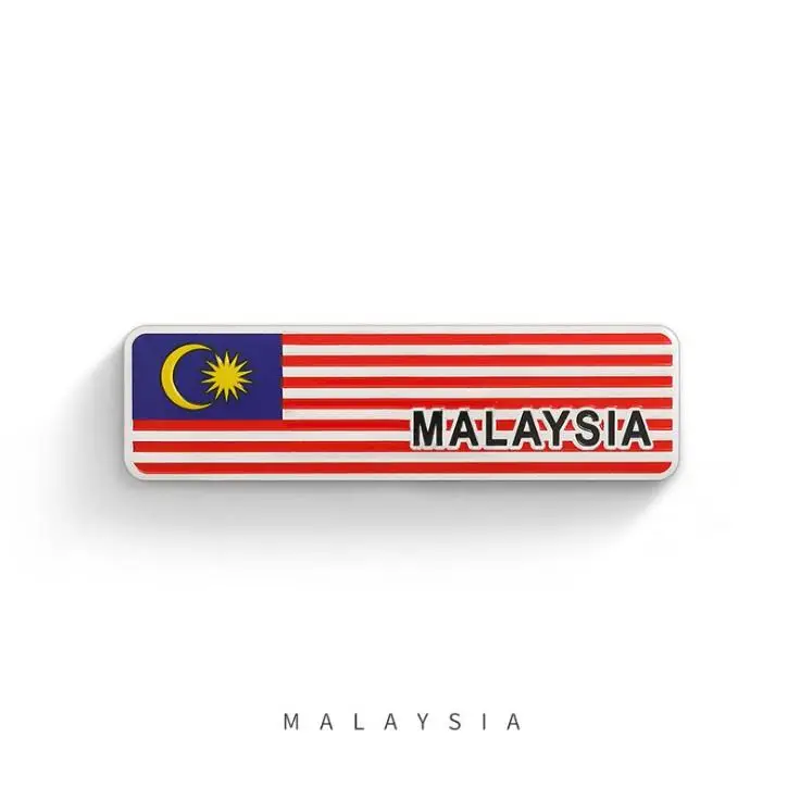 

Aluminum Alloy Malaysia National Emblem Asian Country Flags Label Car Logo Stickers Automobiles Motorcycles Styling Accessories