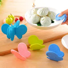 Кухня бабочка форма магнита силикон микроволновую печь блюдо Нескользящие клип анти-горячий палец протектор захват горшок держатель украшения