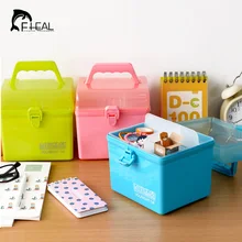 New Candy Color Thicken Storage Box Bin Portable Household Plastic Medicine Box Rectangle Square Locker Multipurpose Must Have