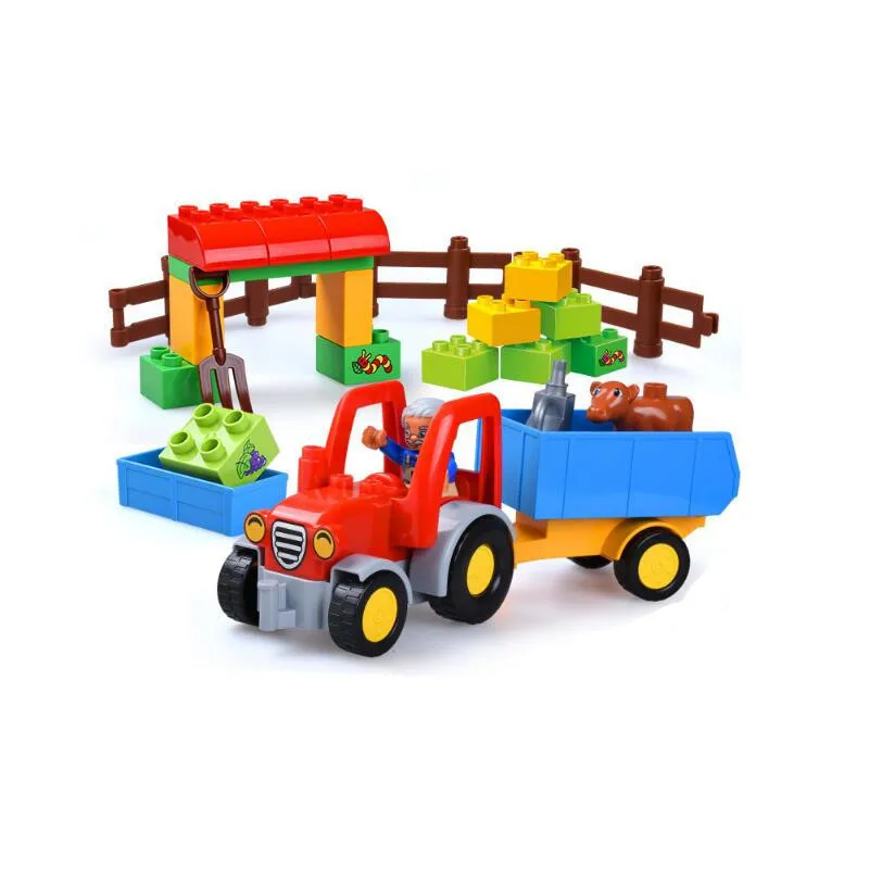 Большой размер Diy строительные блоки Happy Farm Family Zoo животные набор игрушек