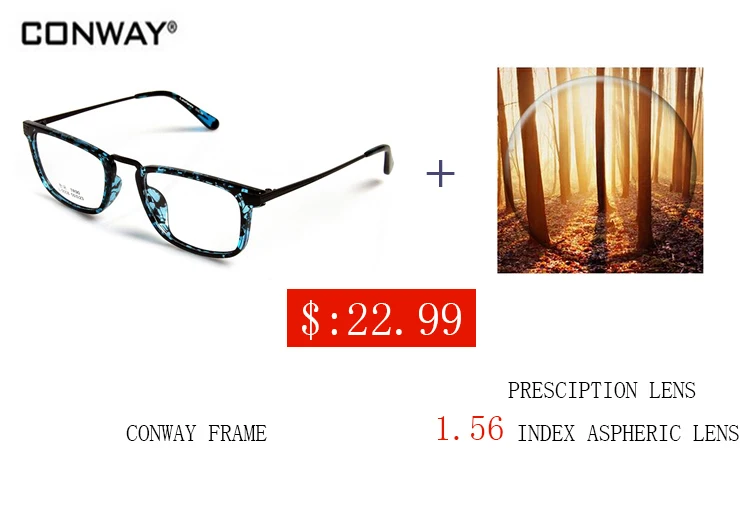 

CONWAY 2017 Brand Designer Eye Glasses Frames for Women TR90 Prescription Eyewear Optical Glasses L-5008-Blue