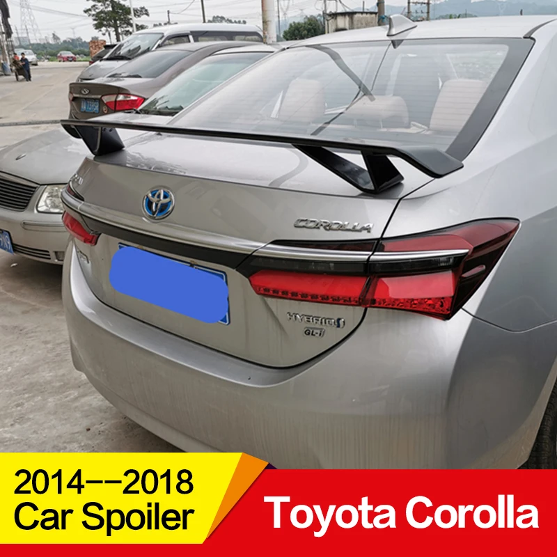 

For Toyota corolla spoiler 2014--2018 year high quality ABS plastic V style with color DIY paint Car Rear Wing