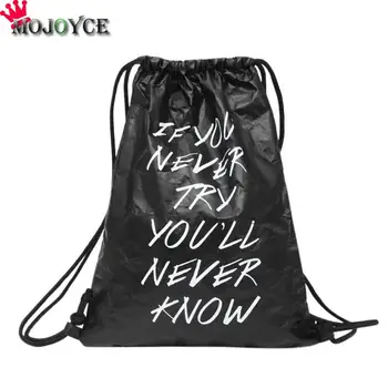 

Retro Women Kraft Drawstring Backpacks Letters Printed Casual Shoulder Bags Sac a Dos Mochila Feminina Mini Backpack