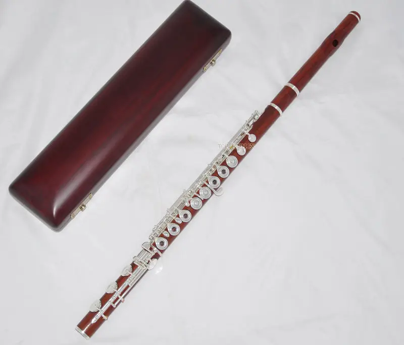 Professional New rosewood flute, open holes, inline G,E mechanism, B