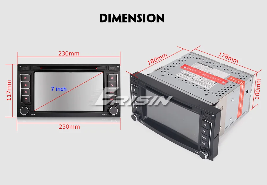 Top Erisin ES4856T 7" Android 9.0 Pie Car DVD Player SD GPS 4G OBD DAB+ Radio for VW T5 Multivan TOUAREG 21