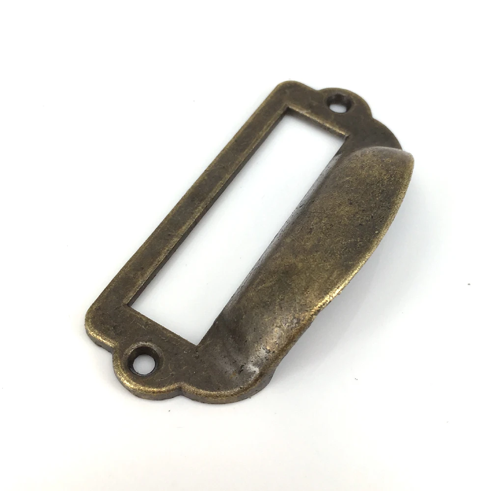 Vintage Drawer Label Pull Handle Label Frame Card Holder Conch