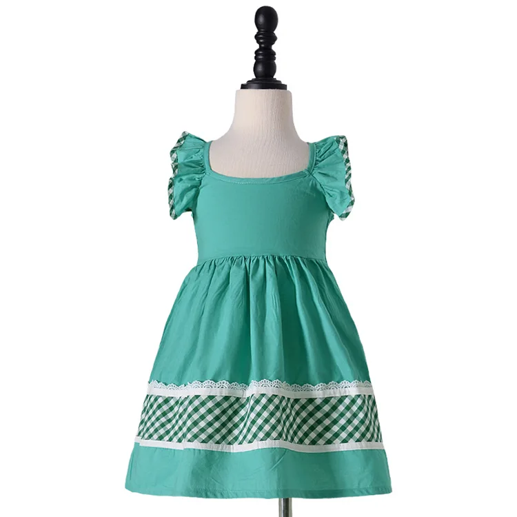 INS children's dress Baby flysleeve dress girls cotton tops clothes