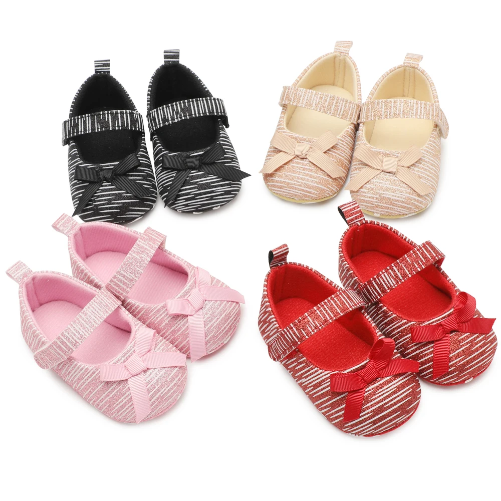 Baby girls shoes brand new born pink Butterfly knot Slip Baby girls shoes brand new born pink Butterfly knot Slip
