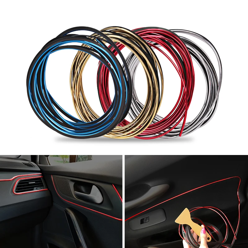 5M Universal Car Interior Decoration Strips Car Sticker Decorative Trim