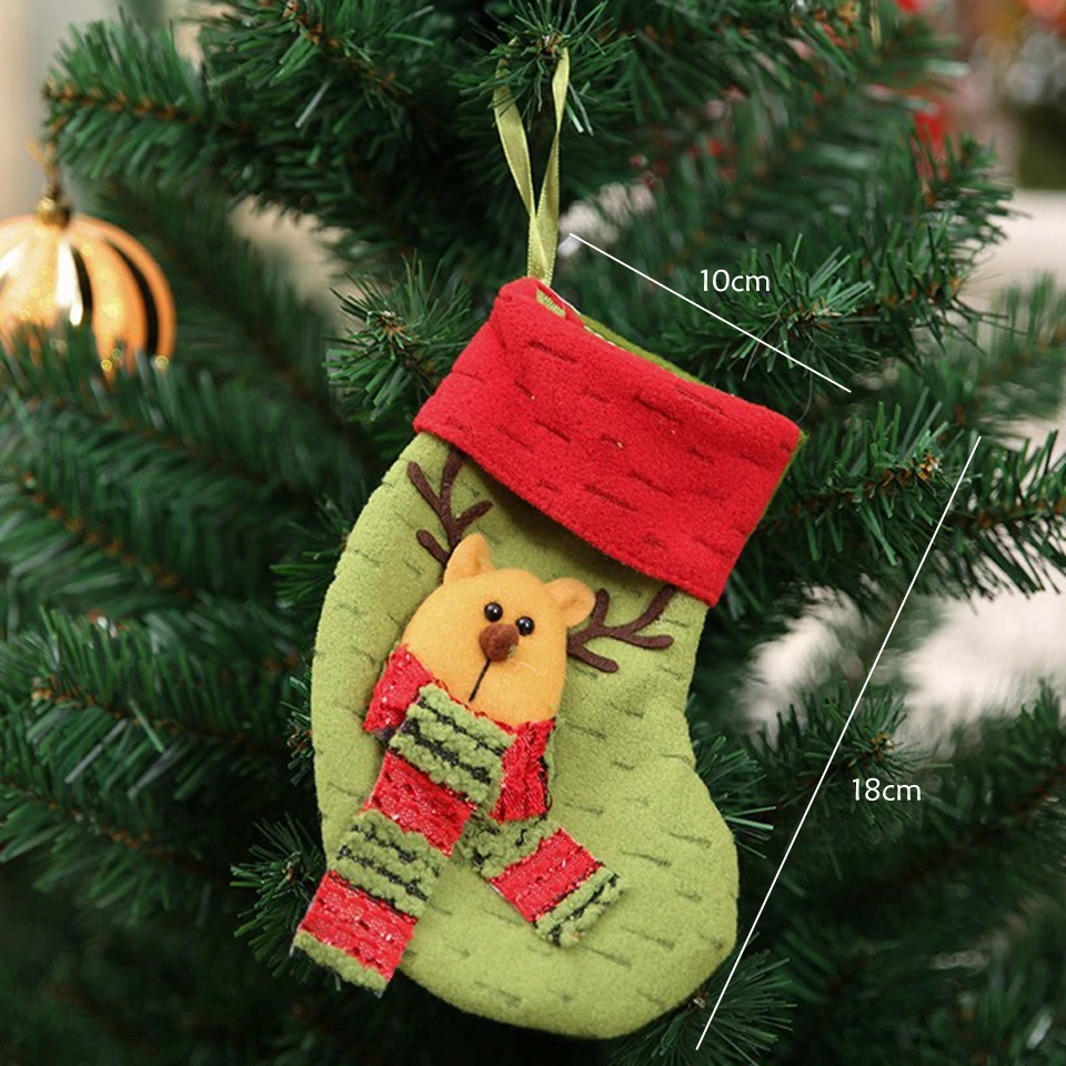 3pcs Cute Snowman Deer Christmas Stocking Gift All