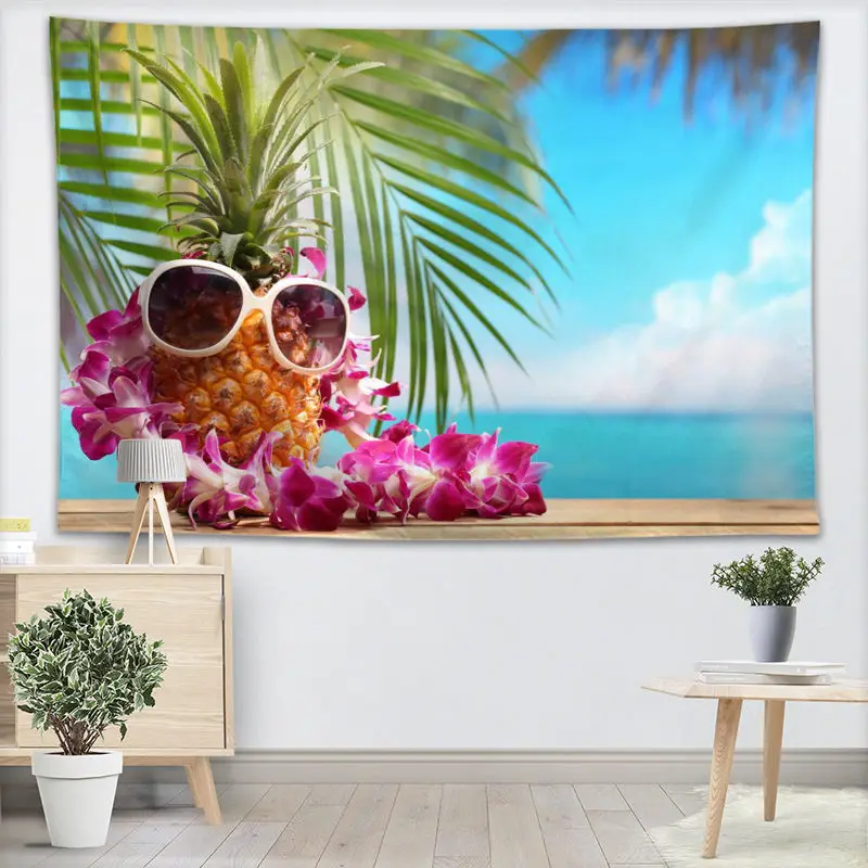 

Custom Beach Tapestry Wall Hanging Decor Home Birthday Party Decorations Fabric Tapestries Camping Tent Travel Sleeping Pad