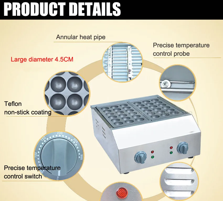 1 шт. Высокое качество коммерческих Электрический 2 пластины 36 отверстие Takoyaki производитель понимаешь машина рыба шар гриль 110 В или 220 В 4KW