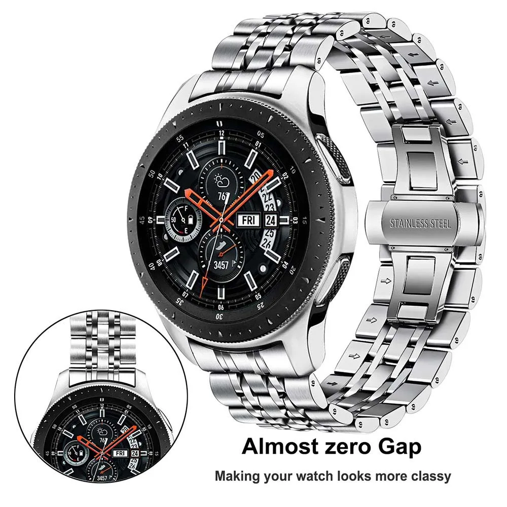 Silver Ремешок из нержавеющей стали для samsung Galaxy Watch 46 мм SM-R800 gear S3 сменный Ремешок Браслет - Цвет ремешка: Silver