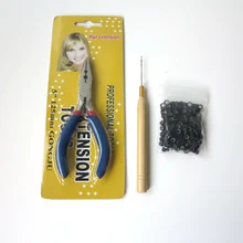 Голубой цвет аксессуары для волос Расширения Инструменты плоскогубцы и игла крюк комплект инструментов для микро-кольцо волосы микро цикл волос