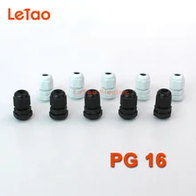 10 шт./лот PG16 нейлон Водонепроницаемый кабельный ввод пластиковый разъем IP68 резьбовой вход Электрические Совместных черный, белый цвет для 10-14 мм
