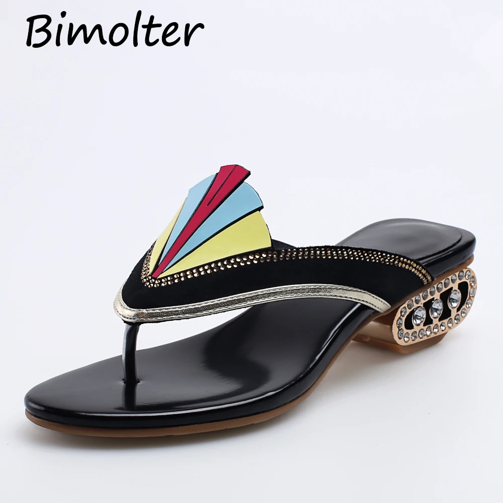 

Bimolter Luxury Crystal Women Shoes Sandals Summer Flip Flops Flats Fashion Flat Sandals Gladiator Sandalias Mujer Shoes FC116