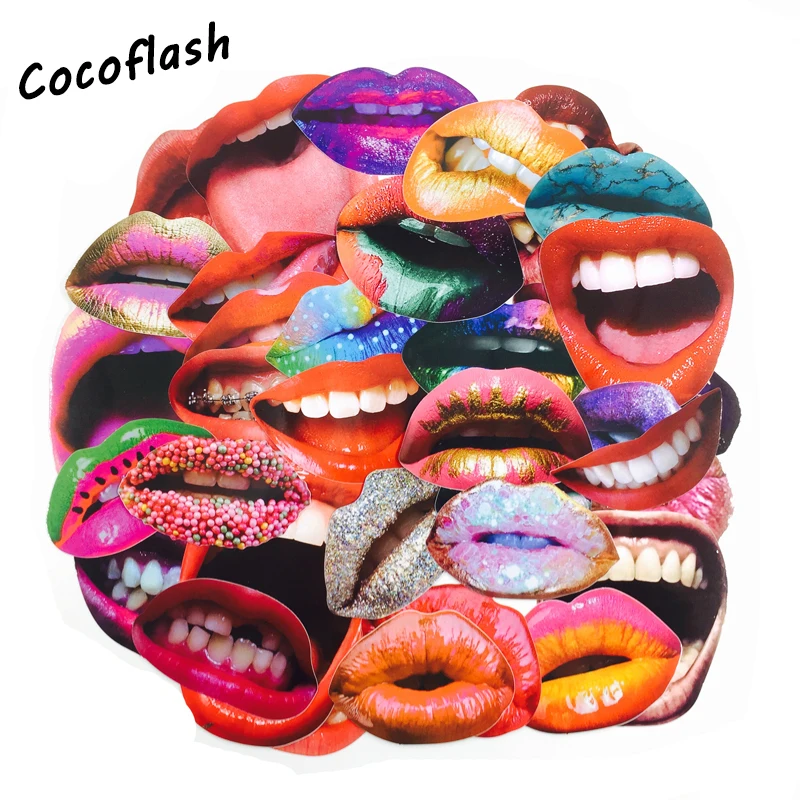 40PCS Mouth Stickers For Skateboard Laptop Luggage Fridge Phone Home Decoration Waterproof Creative Toy Sticker For Children