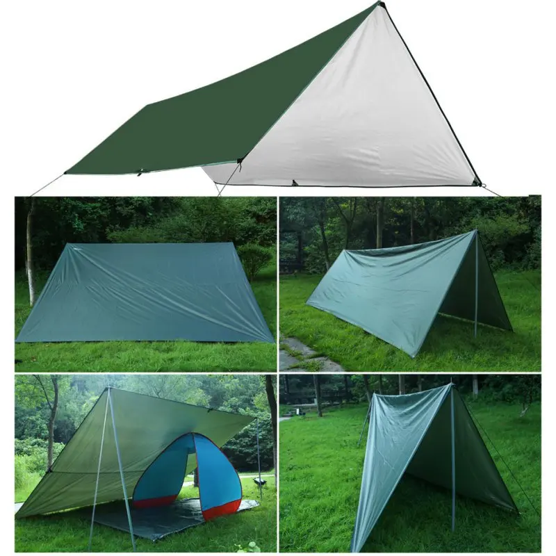 

Waterproof Outdoor Camping Survival Sun Shelter Shade Portable Ultralight Tarp Awning Silver Coat Pergola Waterproof Beach Tent