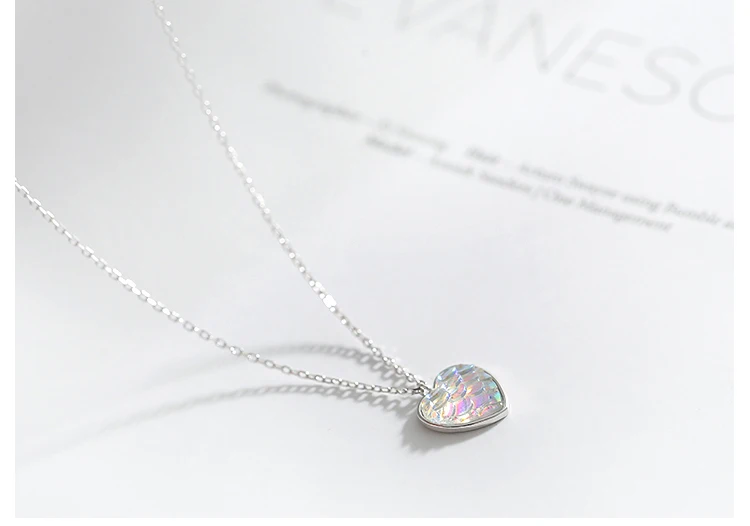 925 sterling silver Mermaid heart pendant necklace 04_01