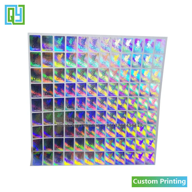 10000pcs 11x16mm 무료 배송 사용자 정의 만든 3D 일련 번호 QR 코드 바코드 실버 홀로그램 스티커 레이저 호 일 브랜드 인감 레이블
