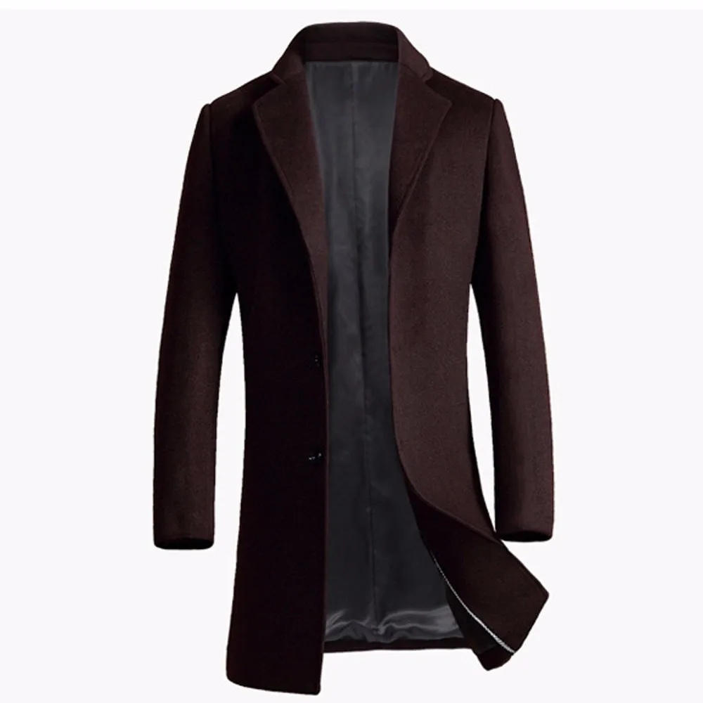 

Custom-made Men's Wool Coats Jackets Winter Cashmere Jacket Man Long Section Business Style Overcoat Turn-down Collar