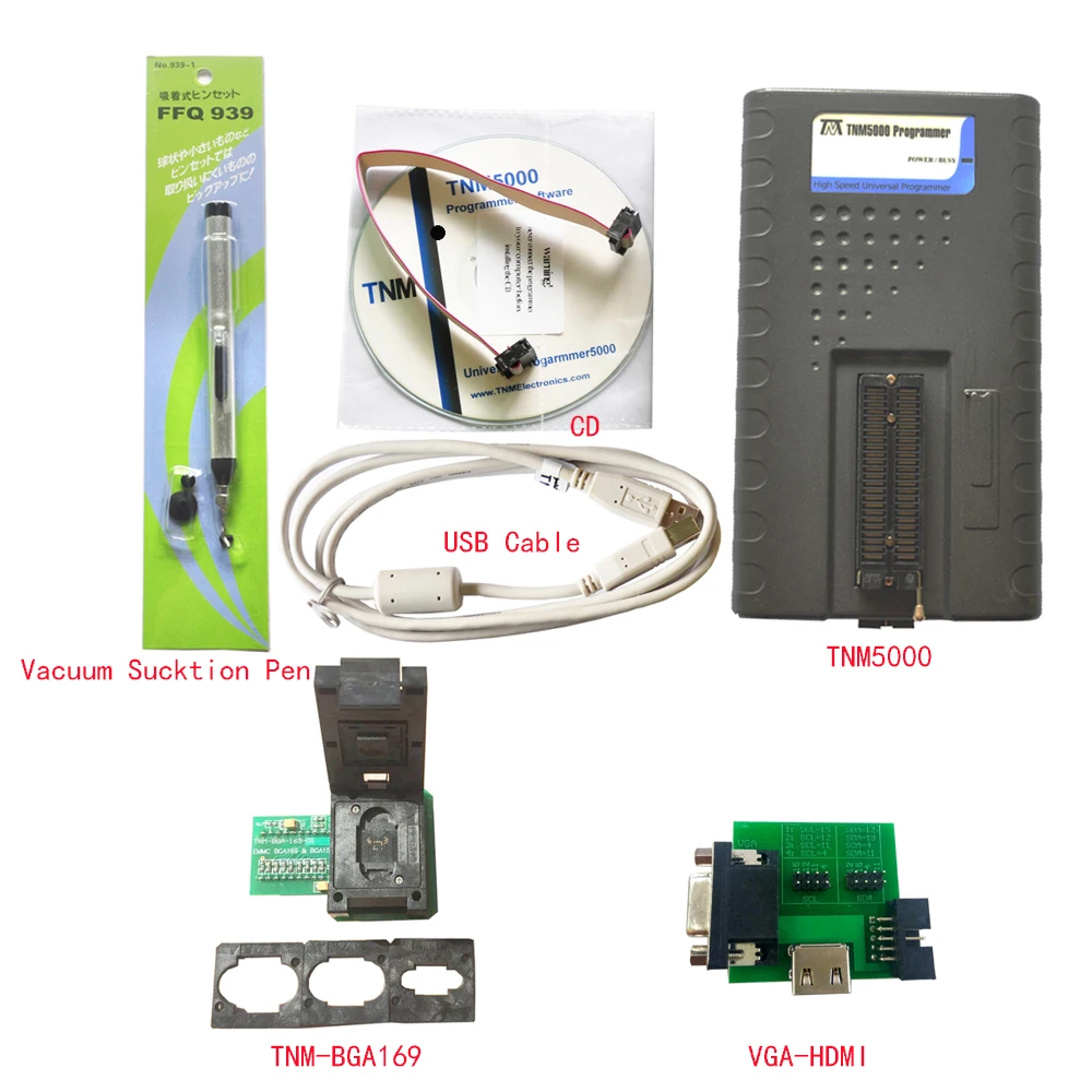 

TNM5000 Programmer support all emmc by auto detect+eMMC Nand Flash BGA169 153+VGA/HDMI to ISP adapter for TV/LCD Flash Program