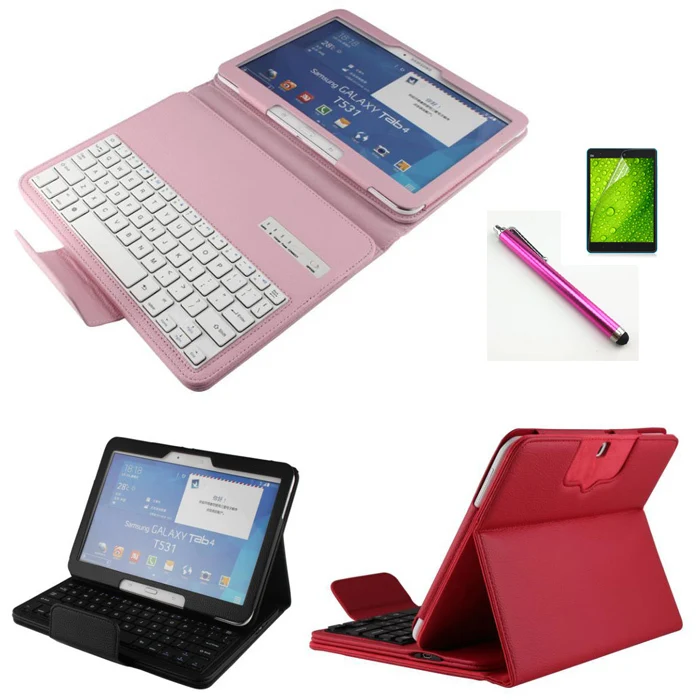 

high quality fashion Bluetooth keyboard case cover For Samsung Tab 4 10.1" T530 T531 T535 Tablet pu leather case