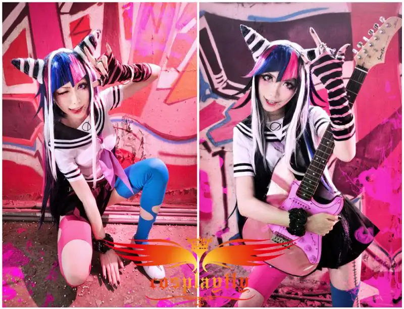 Danganronpa Dangan Ronpa Ibuki Mioda маскарадный костюм женские матросские Костюмы пара чулок с