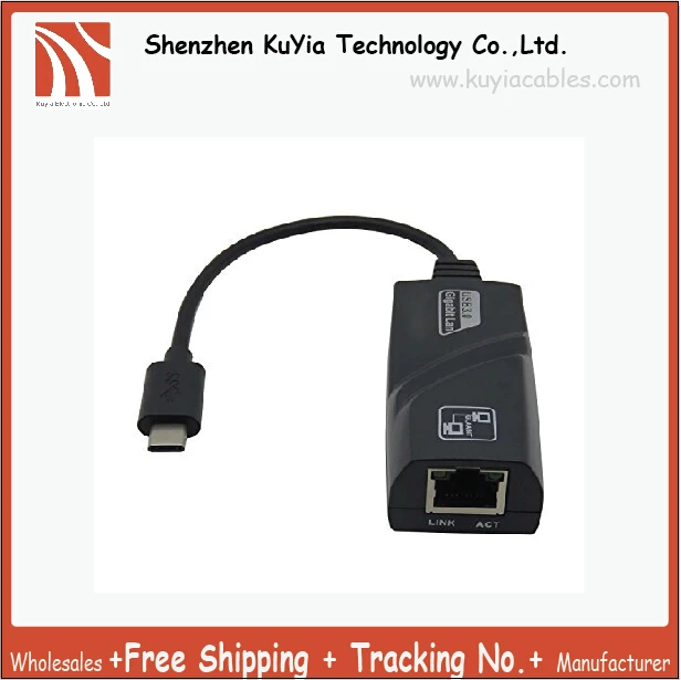 

KUYiA Male Type-C to LAN Port RJ45 1000M Gigabit Ethernet Network Adapter Connector for Apple Macbook & Laptop PC (Black)