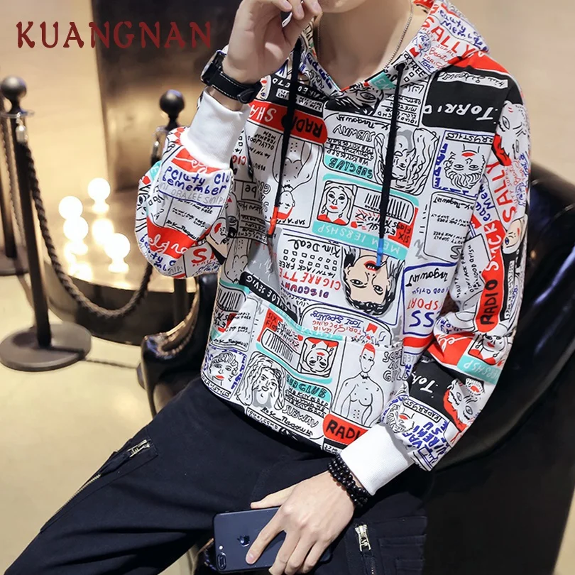 

KUANGNAN Hip Hop Style Mens Hoodies Harajuku Black Hoodie Men Japanese Streetwear Men Hoodie Sweatshirt Clothing 5XL 2019 Spring