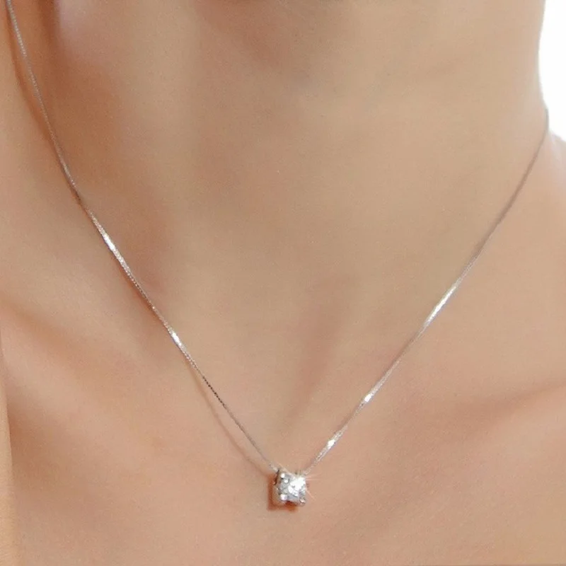 Round Crystal Necklace Pendant Fashion Lady Jewelry Wholesale Necklaces