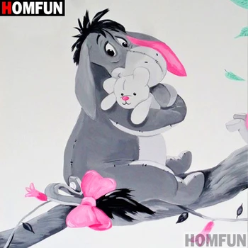

Homfun Full Square/Round Drill 5D DIY Diamond Painting "Cartoon donkey" 3D Embroidery Cross Stitch Home Decor Gift A12356