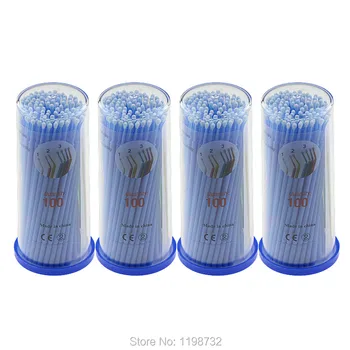 

400Pcs Dental Materials Disposable Cotton Swab Micro Regular Brush Blue Applicator Sticks Dentist Products